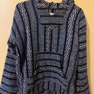 Chic Black and Gray Patterned Women's Poncho